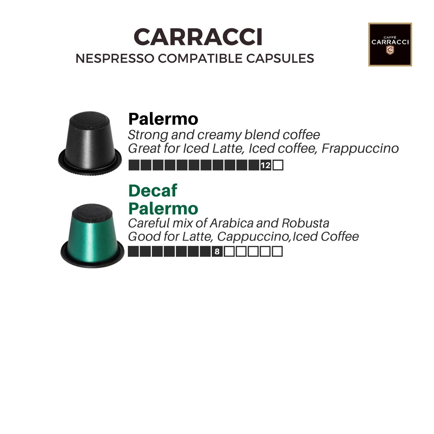 Carracci Coffee Decaf Palermo Nespresso Compatible Capsules Varganation varganation