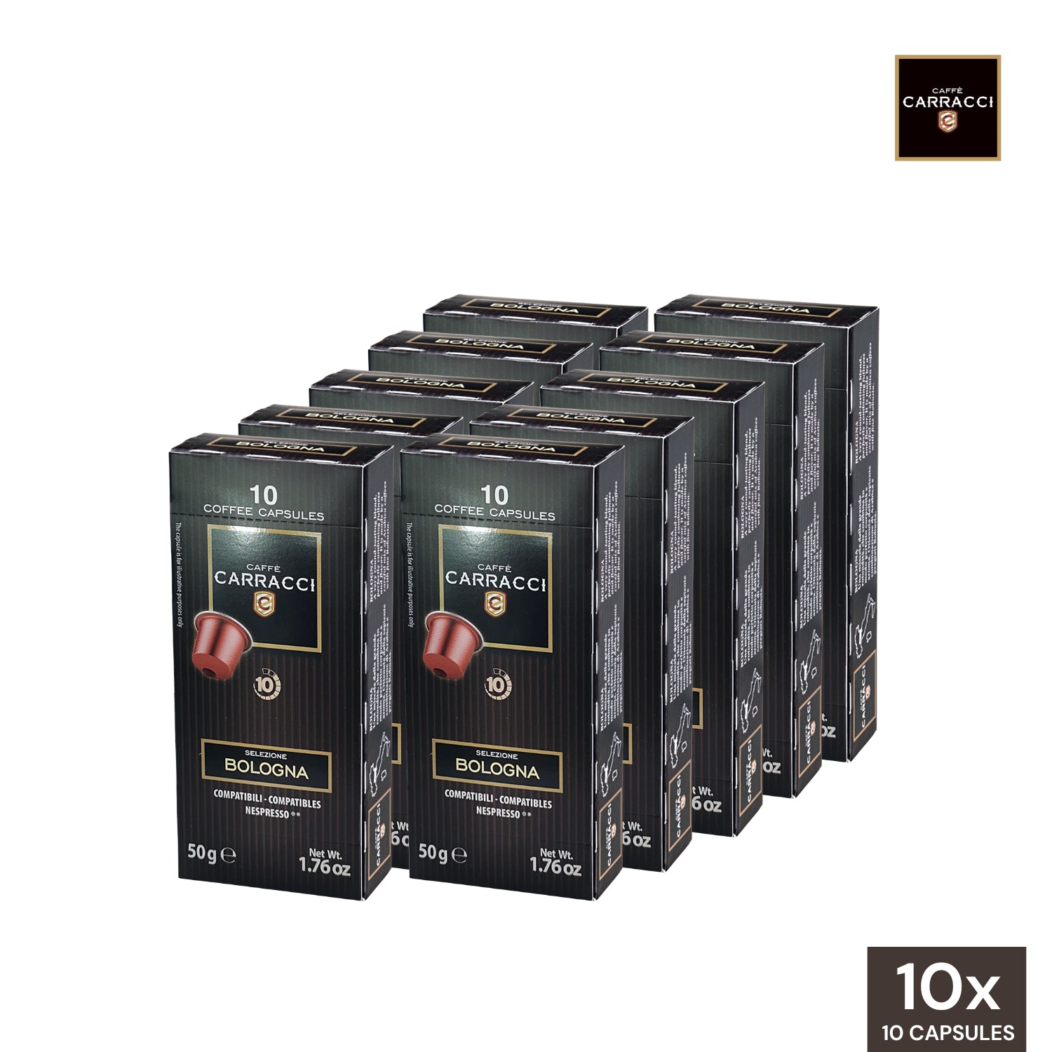 Carracci Coffee Bologna Nespresso Compatible Capsules Wholesale (10 Boxes) I Varganation