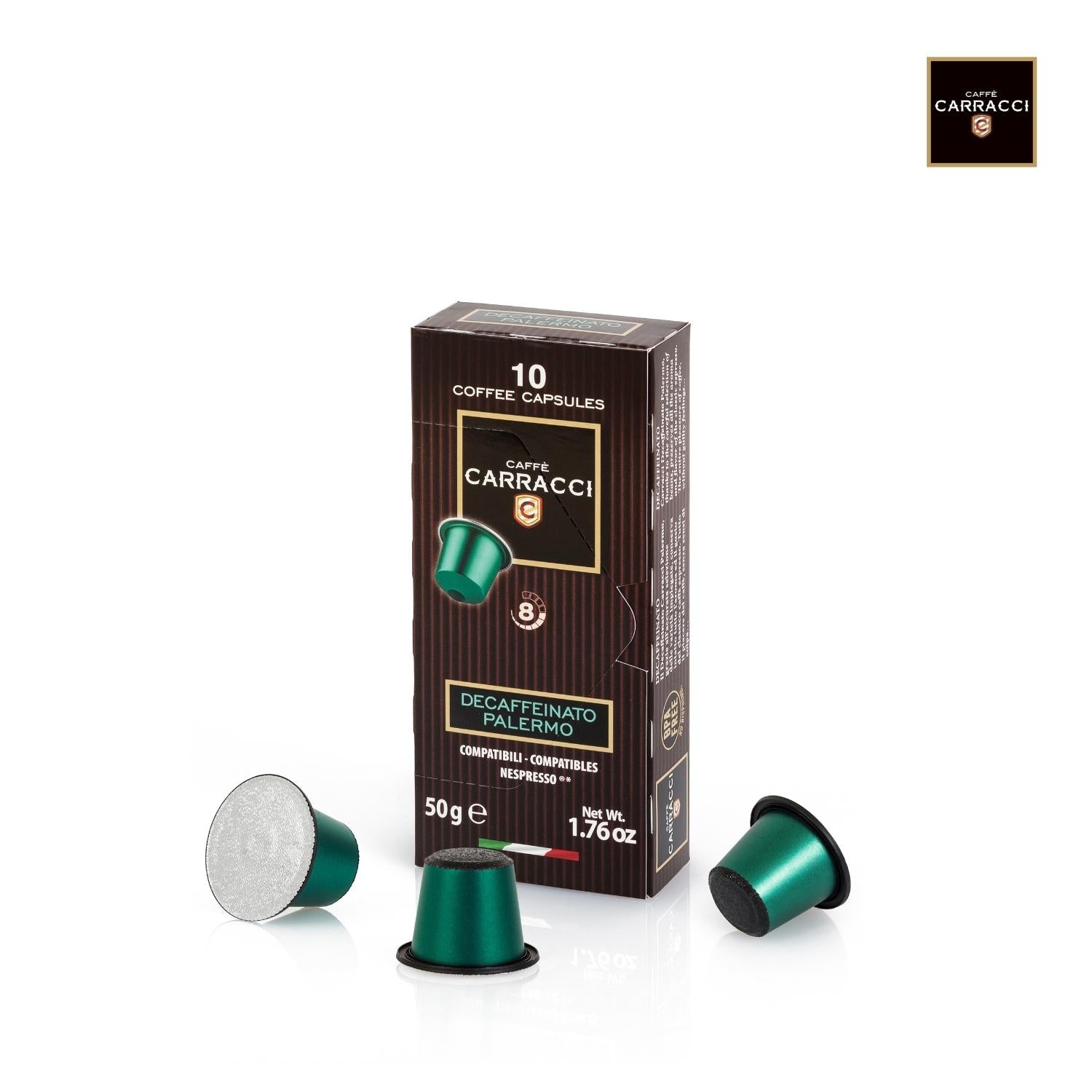 Carracci Coffee Decaf Palermo Nespresso Compatible Capsules