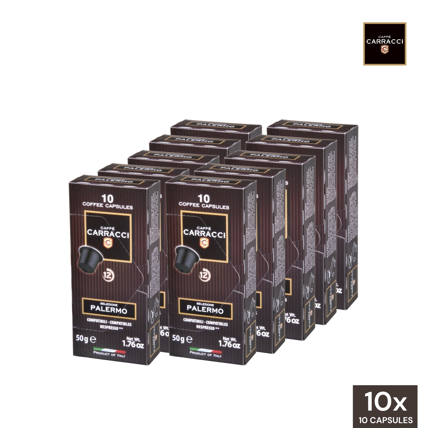 Carracci Coffee Palermo Nespresso Compatible Capsules Wholesale (10