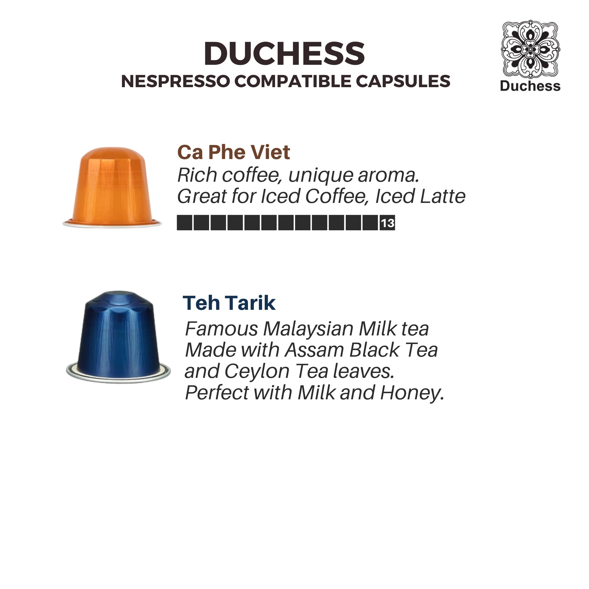 Duchess Coffee Teh Tarik Nespresso Compatible Capsules Varganation