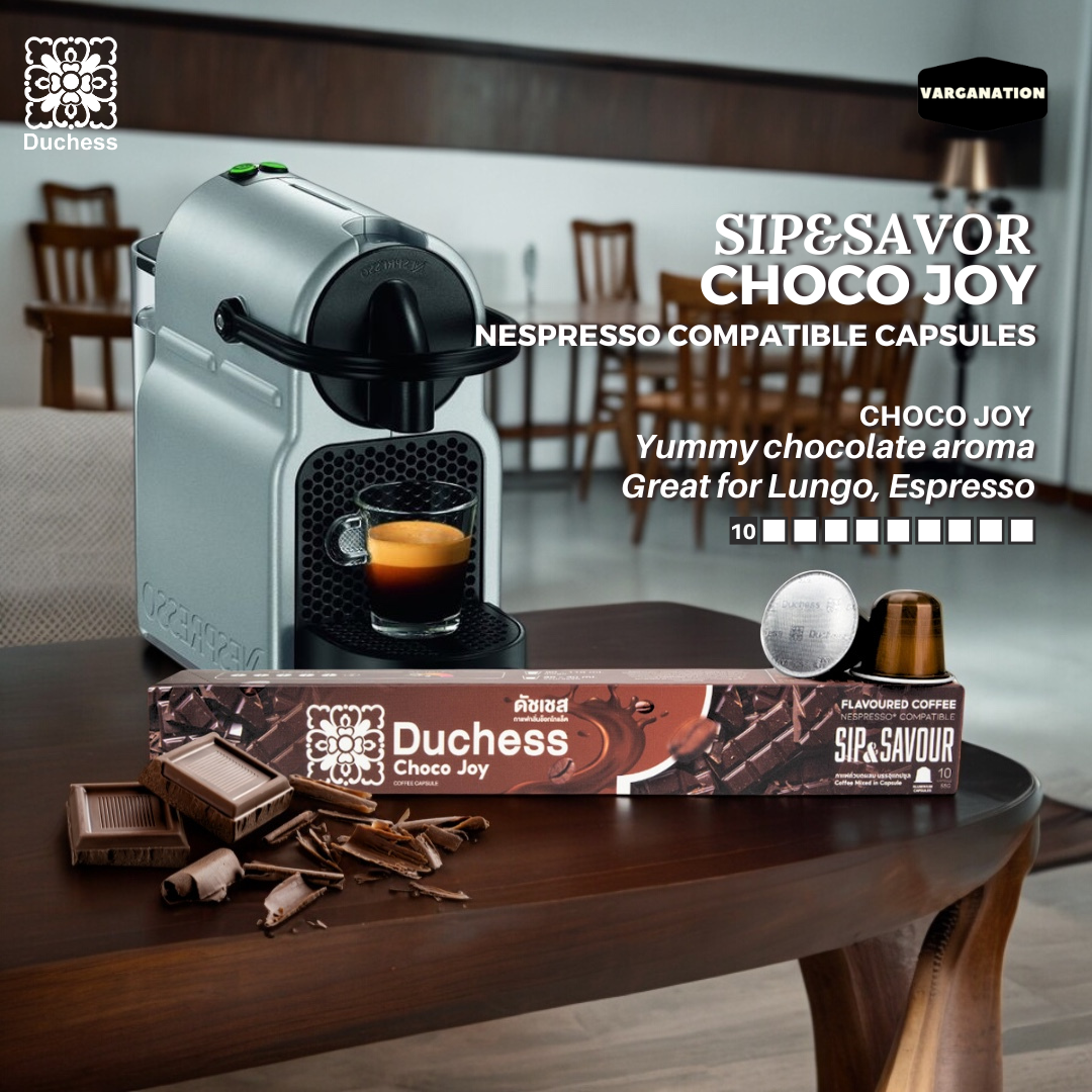 
                  
                    Duchess Nespresso Compatible Coffee Capsules – Choco Joy Aroma – 10 Aluminum Pods per Box
                  
                