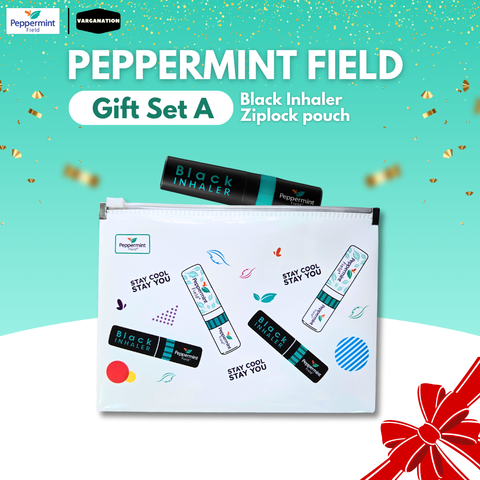 Peppermint Field Black Inhaler Gift Set – Ziplock Pouch Edition