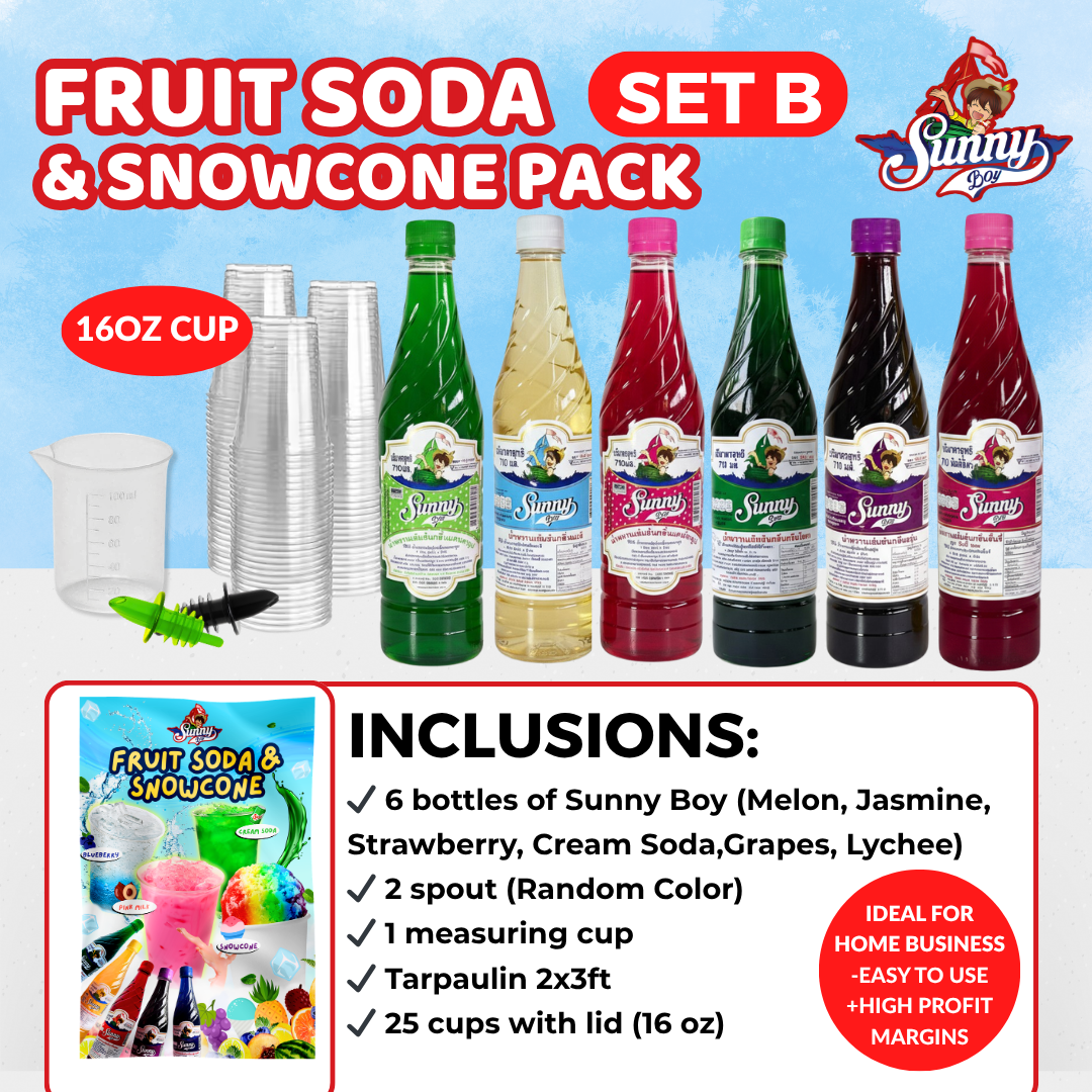 
                  
                    Sunny Boy Fruit Soda Syrup Business Package Set
                  
                