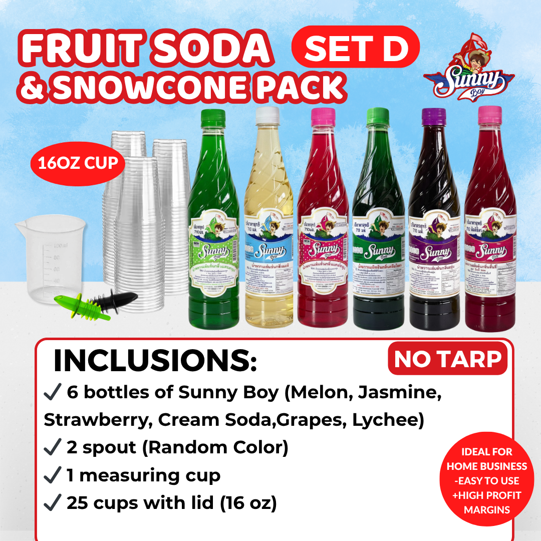 
                  
                    Sunny Boy Fruit Soda Syrup Business Package Set
                  
                