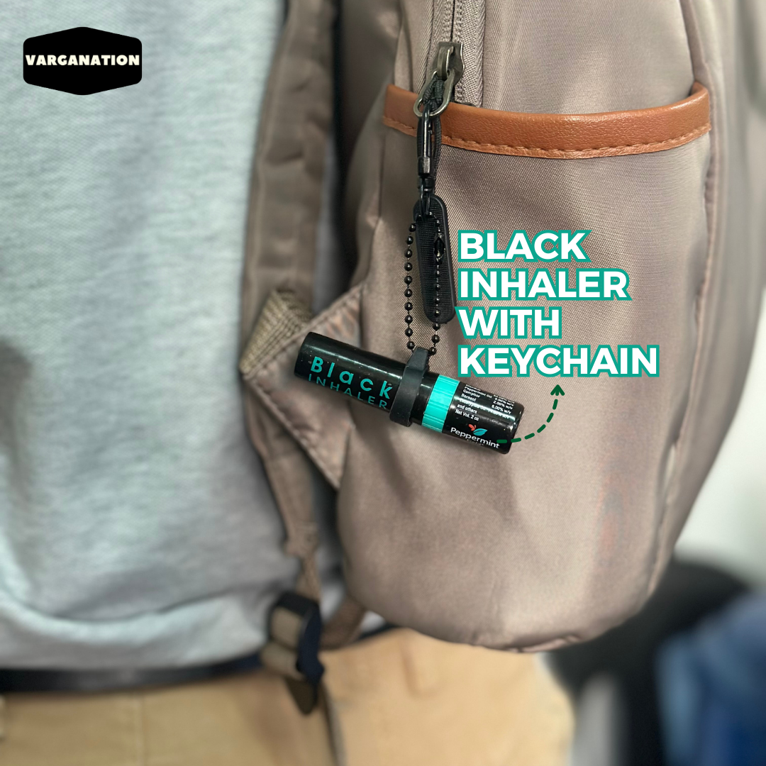
                  
                    Peppermint Field Black Inhaler with keychain holder - 2in1 Thai Inhaler with Essential Oil
                  
                