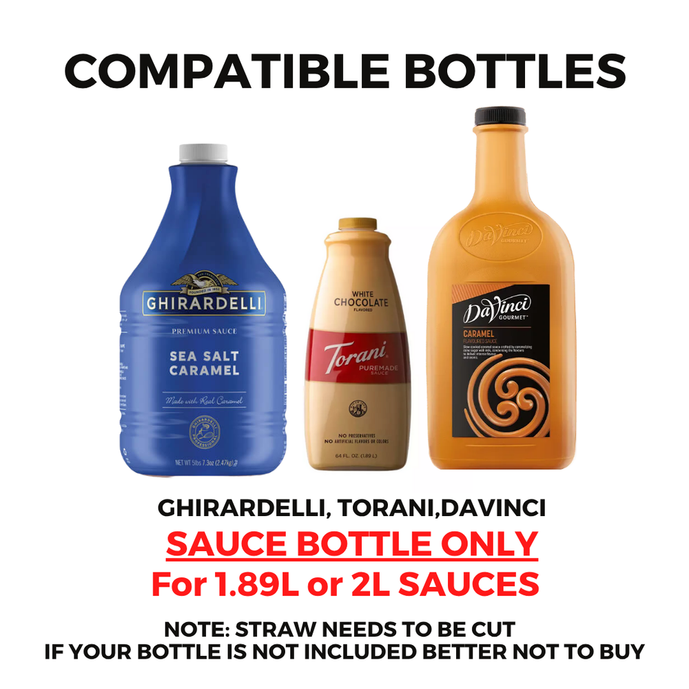 
                  
                    Varganation Black Sauce Pump Dispenser for 1.8L or 2L Bottles – Compatible with Torani, DaVinci, Ghirardelli Coffee Sauces
                  
                