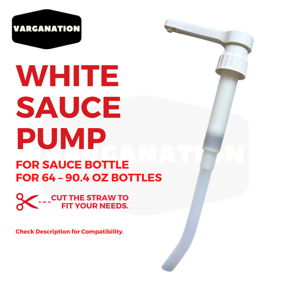 Varganation White Sauce Pump Dispenser for 1.8L or 2L Bottles – Compatible with Torani, DaVinci, Ghirardelli Coffee Sauces