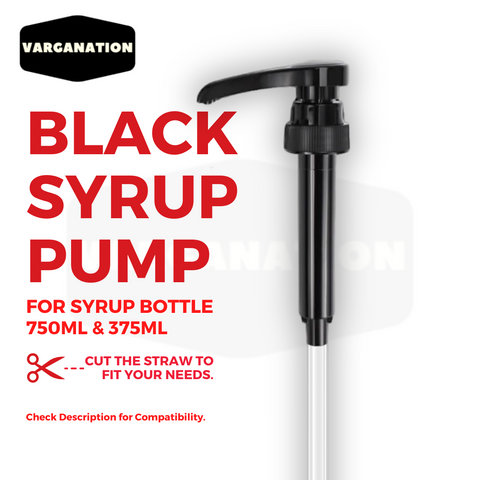 Black Syrup Pump - For Coffee & Fruit Syrup Bottle
