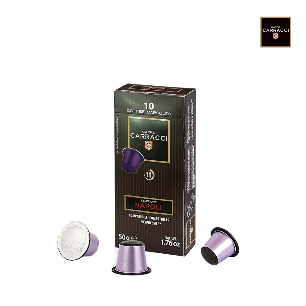 Carracci Napoli Nespresso Capsule - Coffee Pods to make Espresso, Lungo from Italy - 10 Capsules