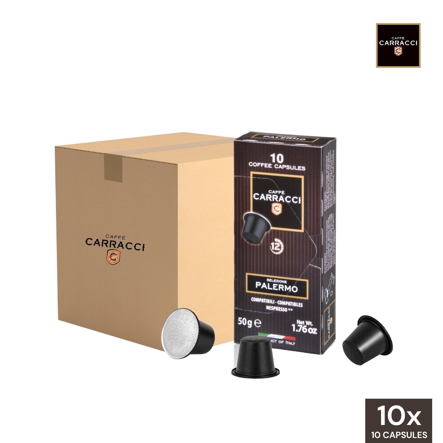 Carracci Coffee Palermo Nespresso Compatible Capsules Wholesale (10