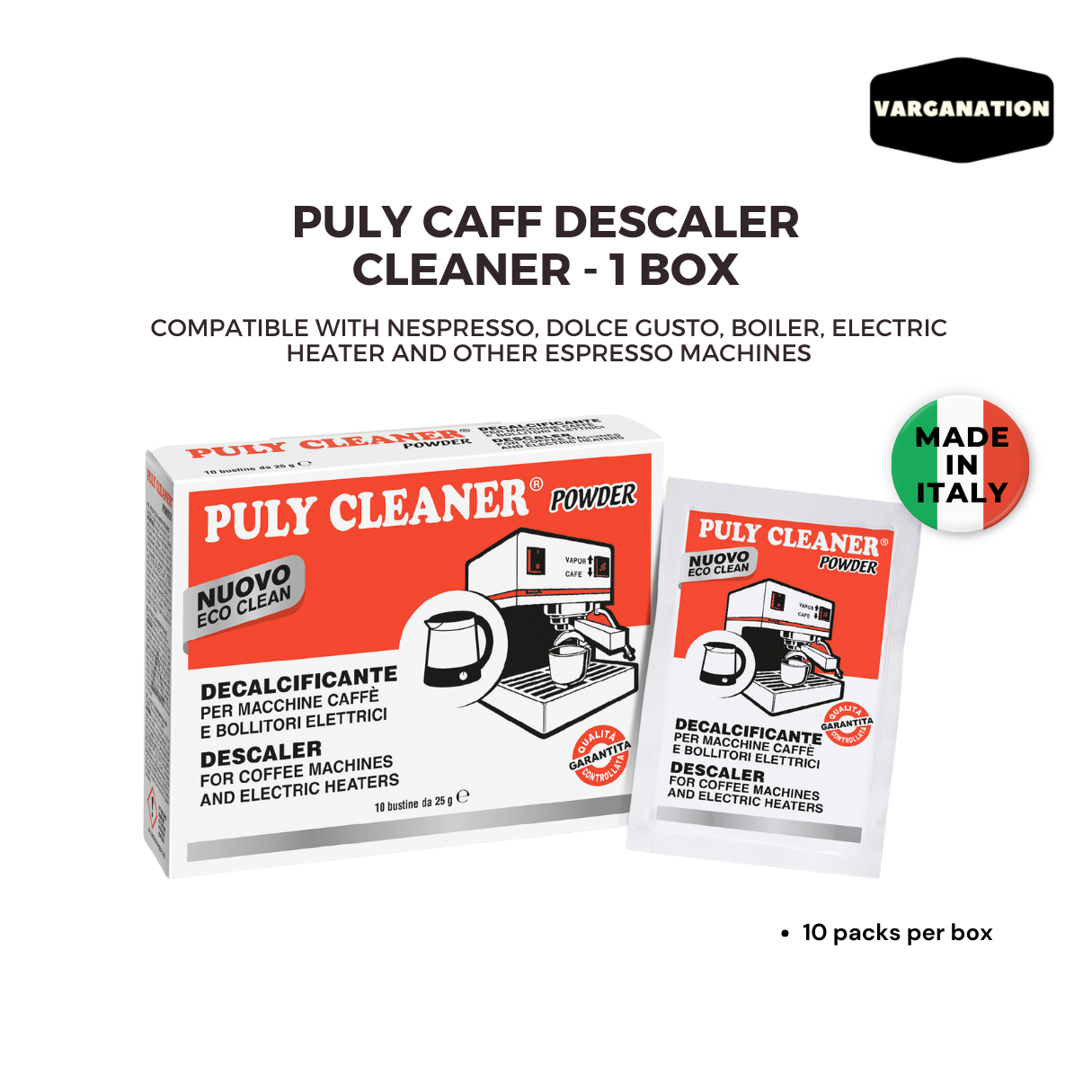 Puly Caff Descaler Powder for Coffee Machines and Electric Heaters 25g ...