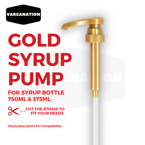 Gold Syrup Pump - For Coffee & Fruit Syrup Bottle