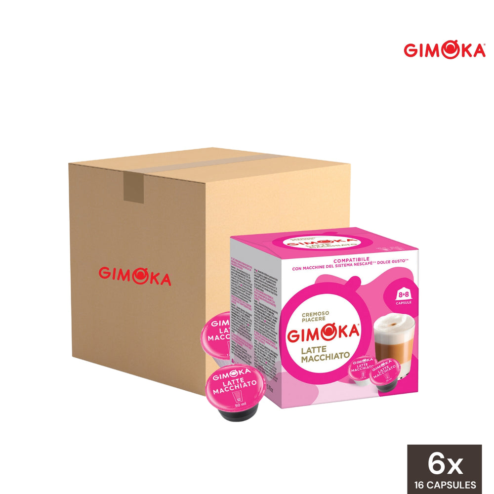 Gimoka Coffee Latte Macchiato Dolce Gusto Compatible Capsules - Wholesale (6 Boxes)