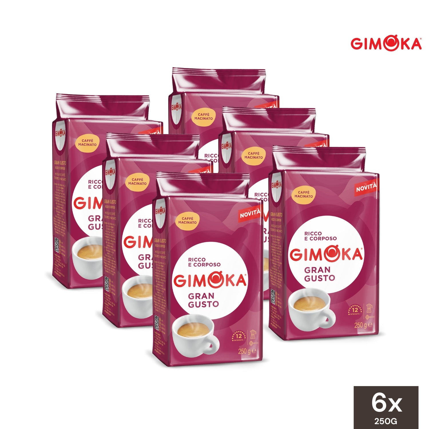 Gimoka Gran Gusto Fine Ground Coffee 250g - Wholesale (6 Packs) I ...