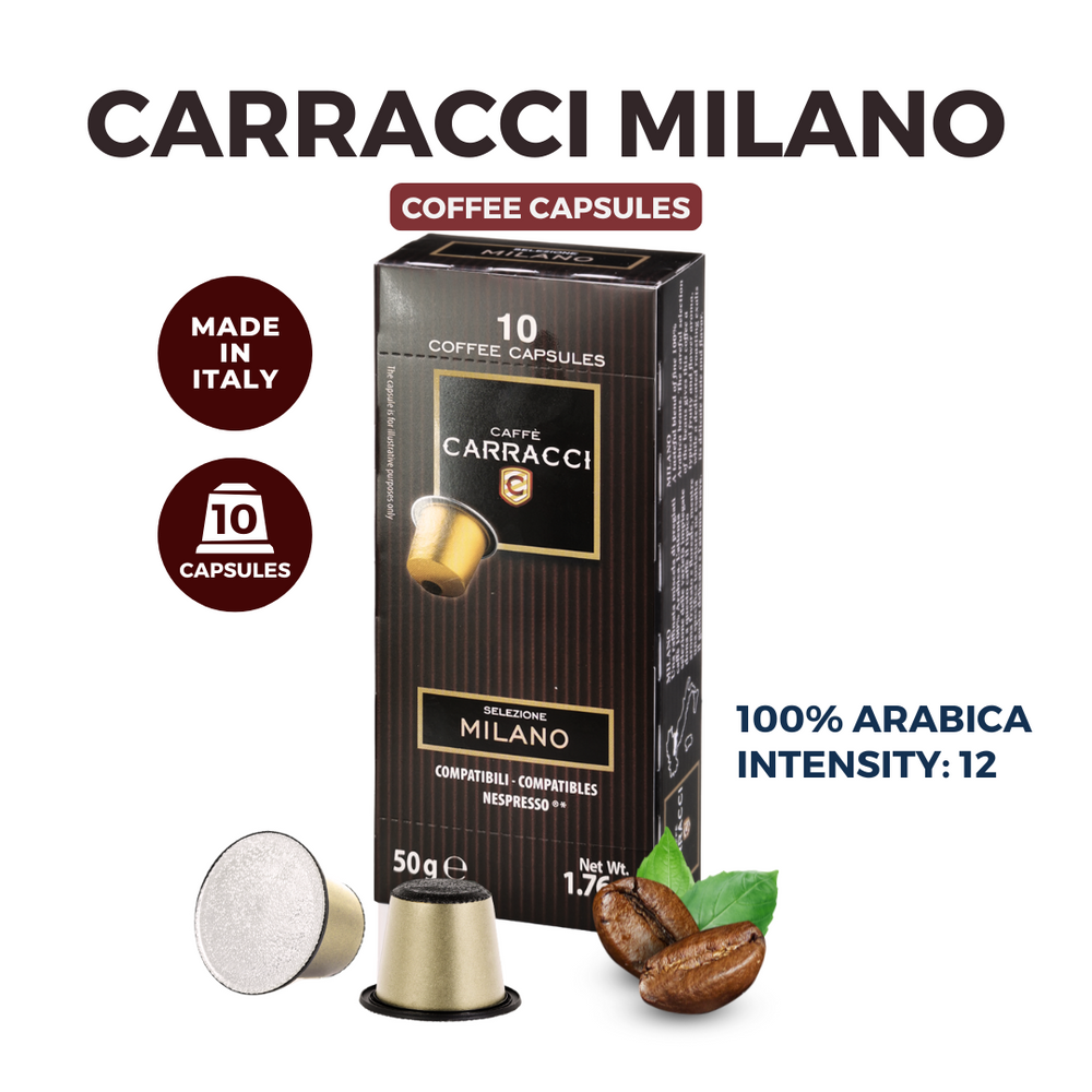 Carracci Nespresso 10 Capsule Milano | Compatible Coffee Capsules Pods for Espresso | Varganation