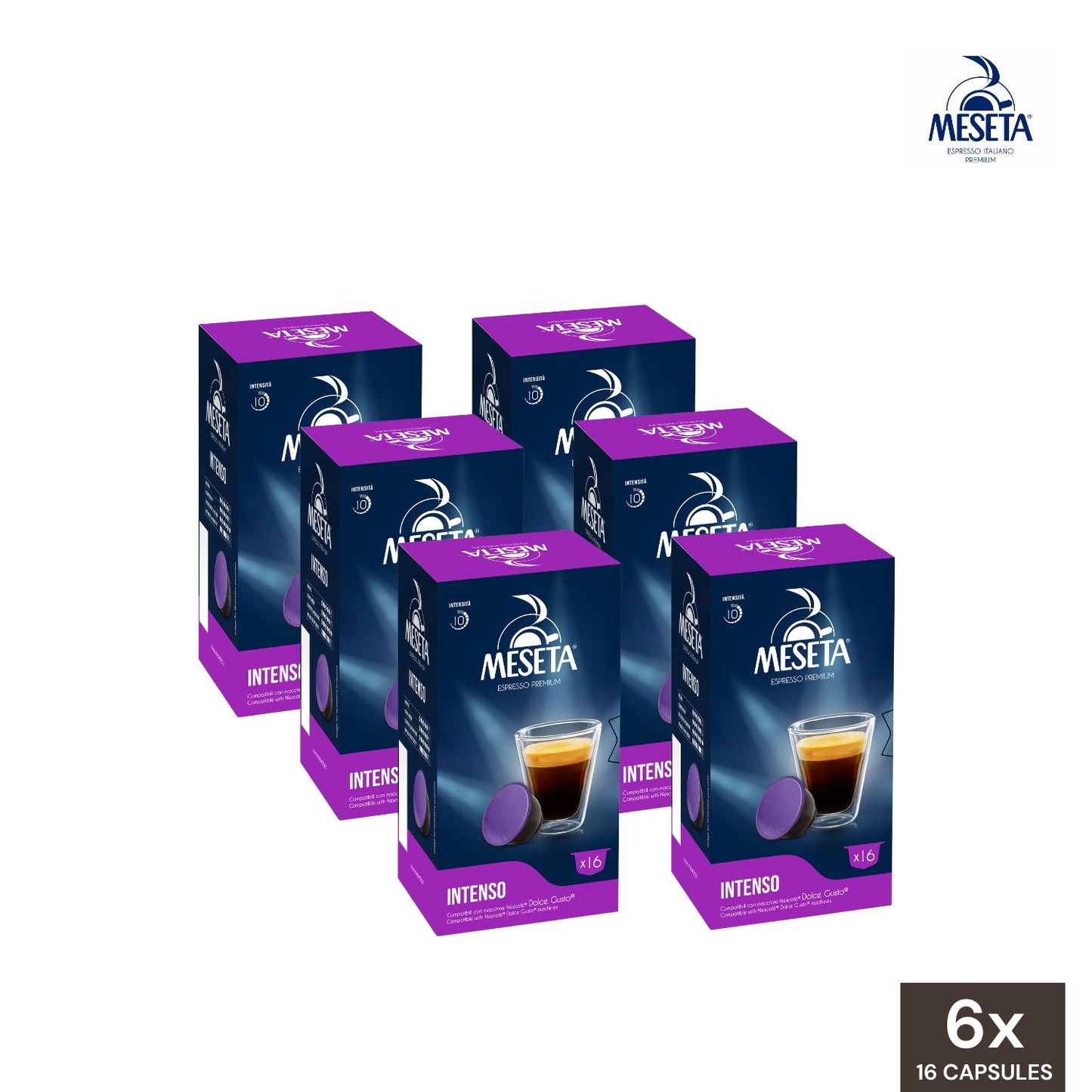 
                  
                    Meseta Coffee Intenso Dolce Gusto Compatible Capsules - Wholesale (6 Boxes)
                  
                