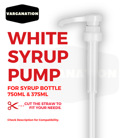 White Syrup Pump - For Coffee & Fruit Syrup Bottle